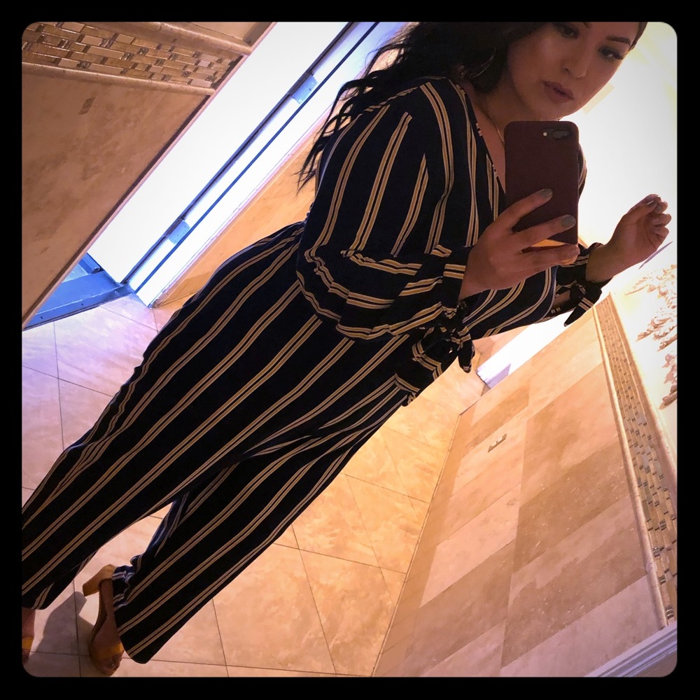 Navy blue & Yellow Jumpsuit 3x